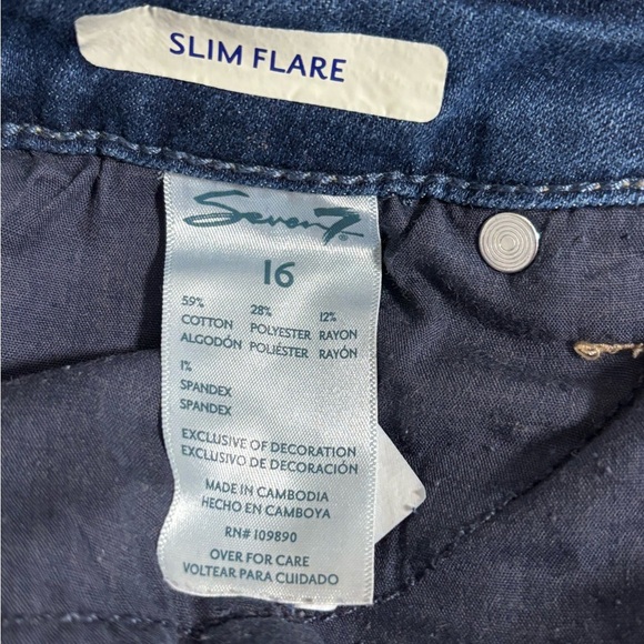 Seven7 Women's High Rise Slim Flare Jean - 16 - Picture 3 of 9